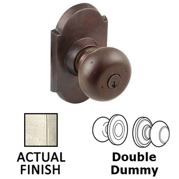 Emtek Double Dummy Winchester Knob With #1 Rose in Tumbled White Bronze