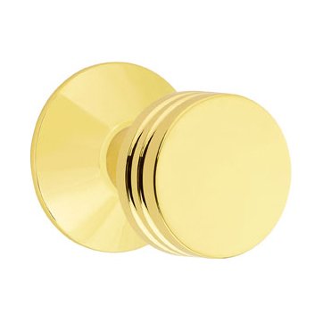Emtek Privacy Bern Door Knob With Modern Rose in Unlacquered Brass