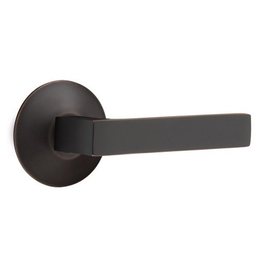 Emtek Privacy Dumont Right Handed Lever with Modern Rose in Oil Rubbed Bronze