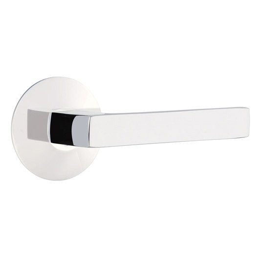 Emtek Privacy Dumont Right Handed Lever with Modern Rose and Concealed Screws in Polished Chrome