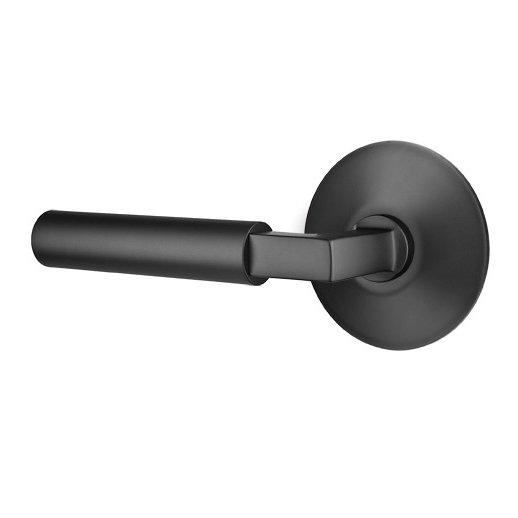 Emtek Privacy Hercules Left Handed Door Lever With Modern Rose in Flat Black