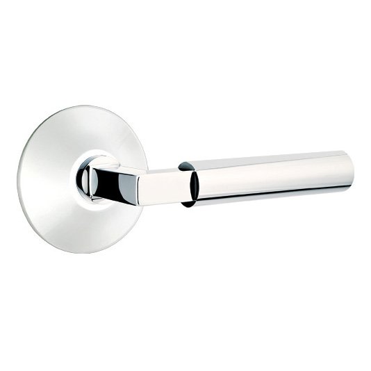 Emtek Privacy Hercules Right Handed Door Lever With Modern Rose in Polished Chrome