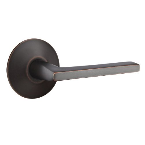 Emtek Privacy Helios Right Handed Door Lever With Modern Rose in Oil Rubbed Bronze