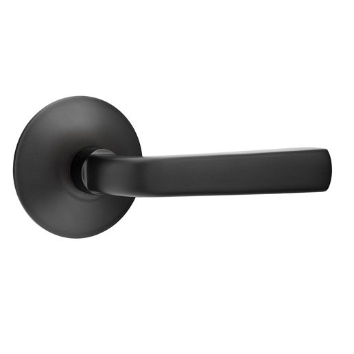 Emtek Privacy Sion Right Handed Door Lever And Modern Rose with Concealed Screws in Flat Black
