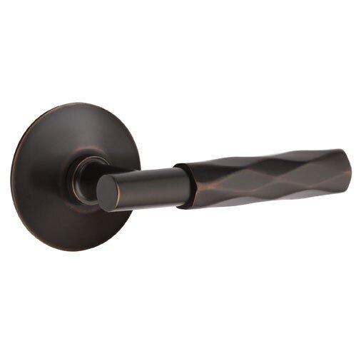 Emtek Privacy Tribeca Right Handed Lever with T-Bar Stem and Modern Rose in Oil Rubbed Bronze