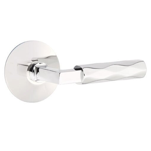 Emtek Privacy Tribeca Right Handed Lever with L-Square Stem and Modern Rose in Polished Chrome