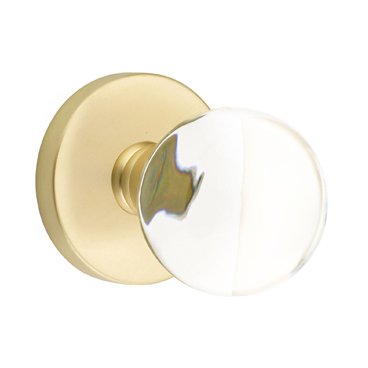 Emtek Bristol Privacy Door Knob with Disk Rose and Concealed Screws in Satin Brass