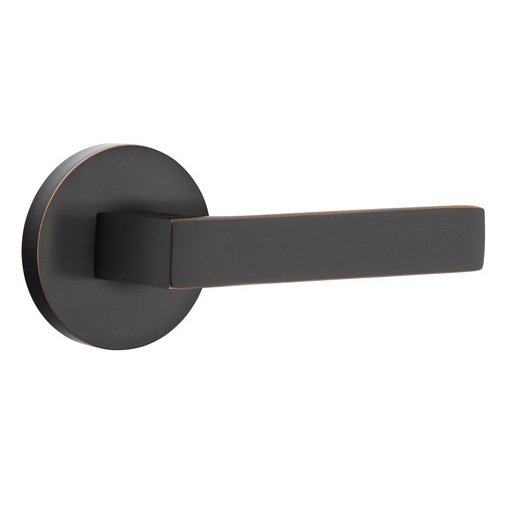 Emtek Privacy Dumont Right Handed Lever with Disk Rose in Oil Rubbed Bronze