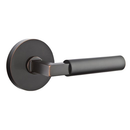 Emtek Privacy Hercules Right Handed Door Lever And Disk Rose with Concealed Screws in Oil Rubbed Bronze