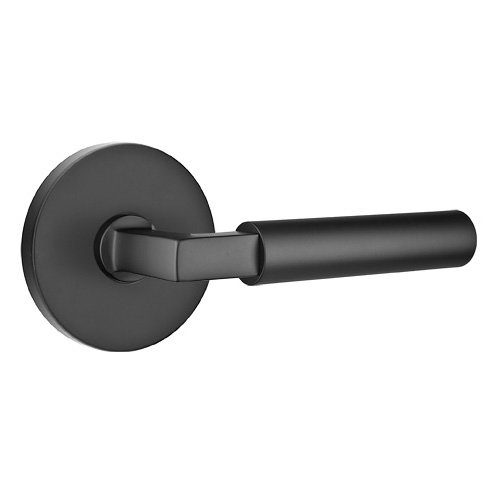 Emtek Privacy Hercules Right Handed Door Lever And Disk Rose with Concealed Screws in Flat Black