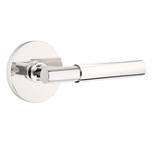 Emtek Privacy Myles Right Handed Lever with Disk Rose in Polished Chrome