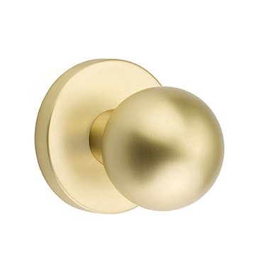 Emtek Privacy Orb Door Knob With Disk Rose in Satin Brass