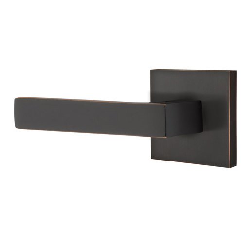 Emtek Privacy Dumont Left Handed Lever with Square Rose and Concealed Screws in Oil Rubbed Bronze
