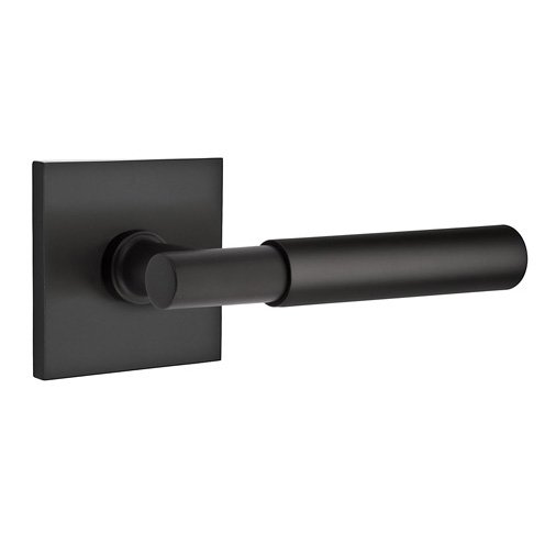 Emtek Privacy Myles Right Handed Lever with Square Rose and Concealed Screws in Flat Black