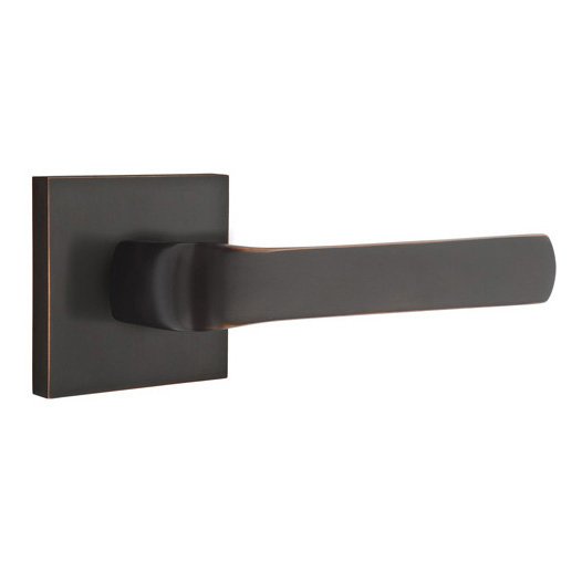 Emtek Privacy Spencer Right Handed Lever with Square Rose in Oil Rubbed Bronze