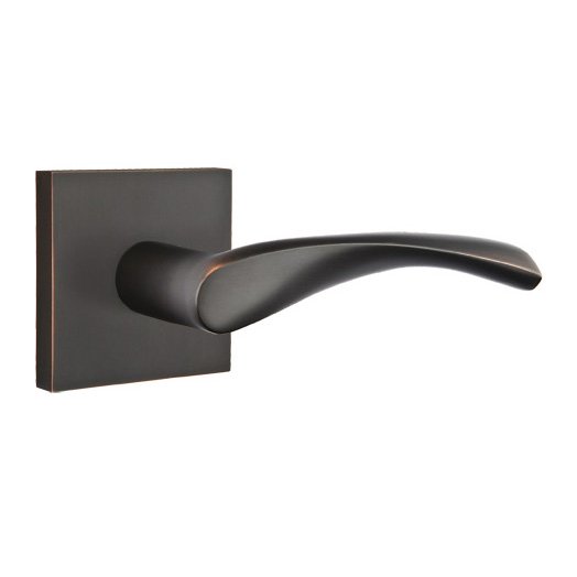 Emtek Privacy Triton Right Handed Door Lever And Square Rose with Concealed Screws in Oil Rubbed Bronze