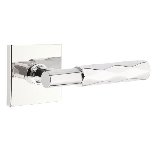 Emtek Privacy Tribeca Right Handed Lever with T-Bar Stem and Square Rose in Polished Chrome