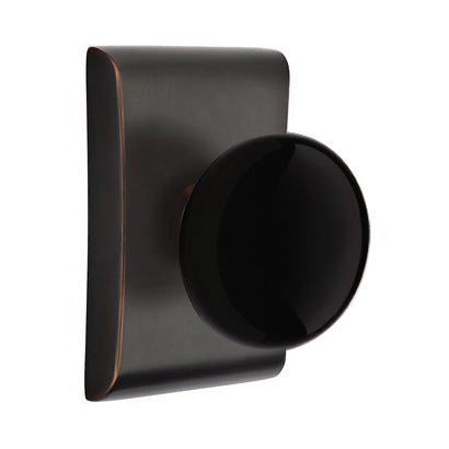 Emtek Privacy Ebony Knob And Neos Rosette With Concealed Screws in Oil Rubbed Bronze