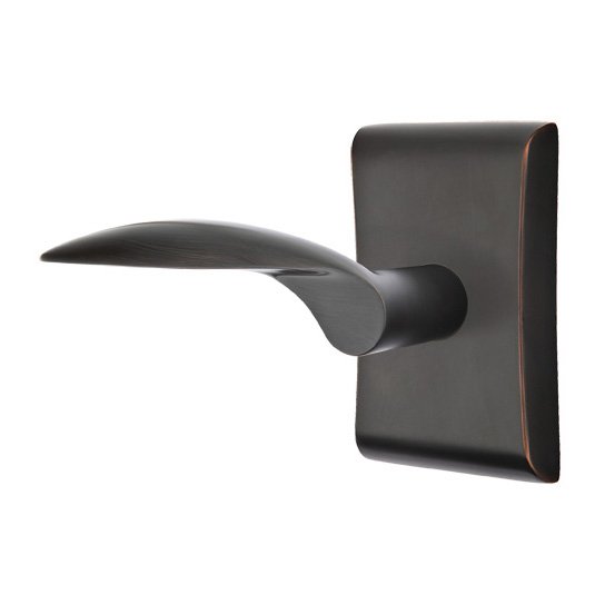 Emtek Privacy Mercury Left Handed Door Lever And Neos Rose with Concealed Screws in Oil Rubbed Bronze