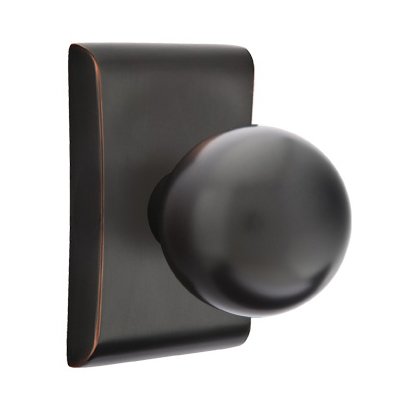 Emtek Privacy Orb Door Knob And Neos Rose With Concealed Screws in Oil Rubbed Bronze