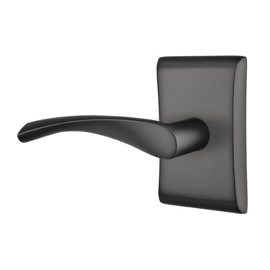Emtek Privacy Triton Left Handed Door Lever With Neos Rose in Flat Black