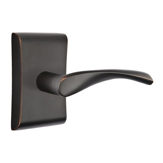 Emtek Privacy Triton Right Handed Door Lever With Neos Rose in Oil Rubbed Bronze