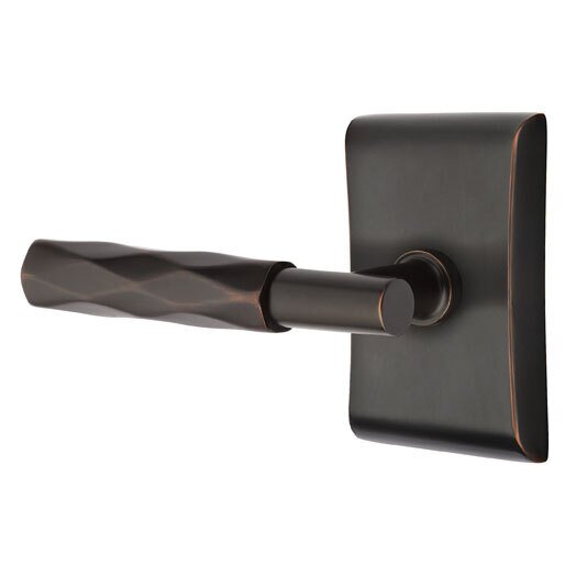 Emtek Privacy Tribeca Left Handed Lever with T-Bar Stem and Neos Rose in Oil Rubbed Bronze