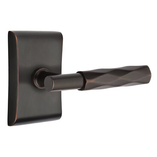 Emtek Privacy Tribeca Right Handed Lever with T-Bar Stem and Neos Rose in Oil Rubbed Bronze