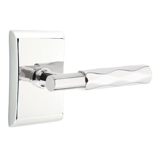 Emtek Privacy Tribeca Right Handed Lever with T-Bar Stem and Neos Rose in Polished Chrome