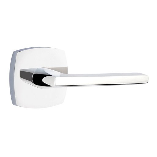 Emtek Single Dummy Helios Right Handed Lever with Urban Modern Rose in Polished Chrome