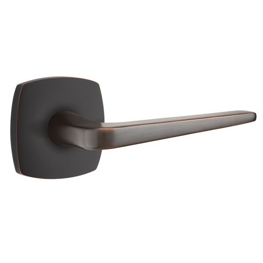 Emtek Double Dummy Athena Right Handed Lever with Urban Modern Rose in Oil Rubbed Bronze