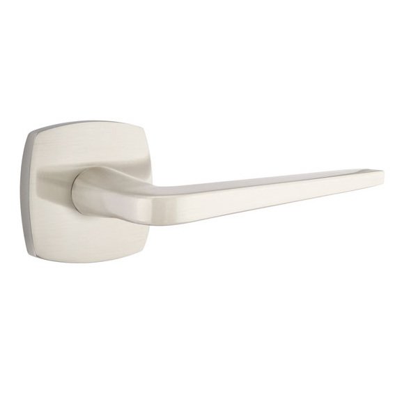 Emtek Double Dummy Athena Right Handed Lever with Urban Modern Rose in Satin Nickel