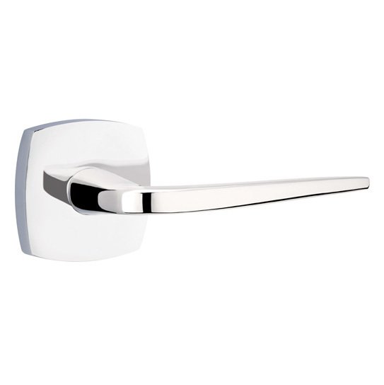 Emtek Double Dummy Athena Right Handed Lever with Urban Modern Rose in Polished Chrome