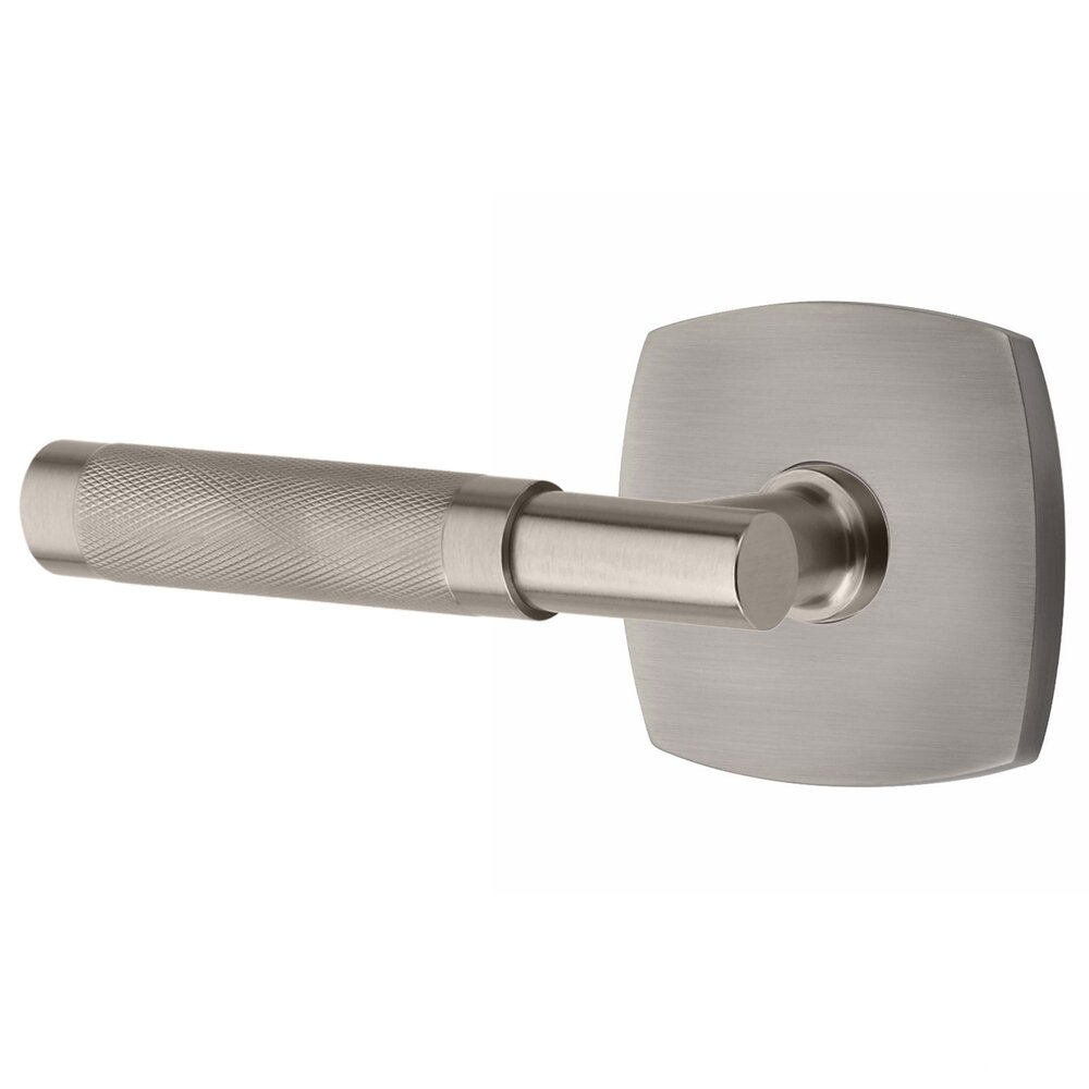 Emtek Double Dummy Knurled Lever with T-Bar Stem and Urban Modern Rose in Pewter