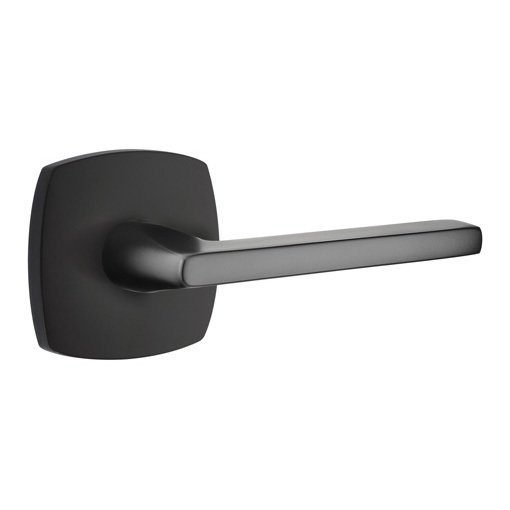 Emtek Double Dummy Helios Right Handed Lever with Urban Modern Rose in Flat Black