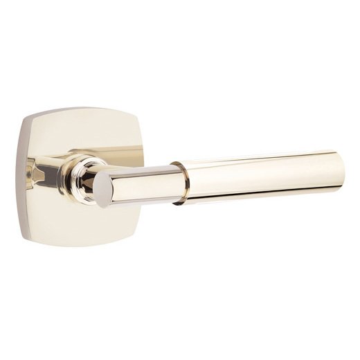 Emtek Double Dummy Myles Right Handed Lever with Urban Modern Rose in Polished Nickel