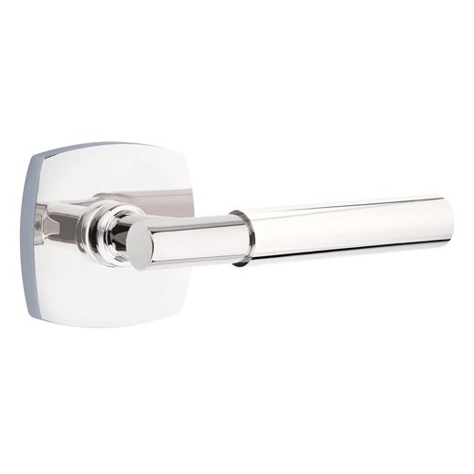 Emtek Double Dummy Myles Right Handed Lever with Urban Modern Rose in Polished Chrome