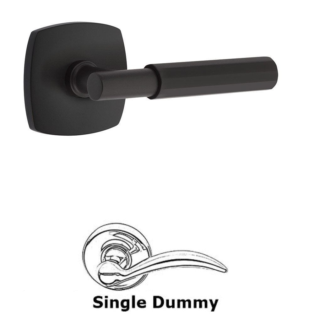 Emtek Single Dummy Faceted Lever with T-Bar Stem and Urban Modern Rose in Flat Black
