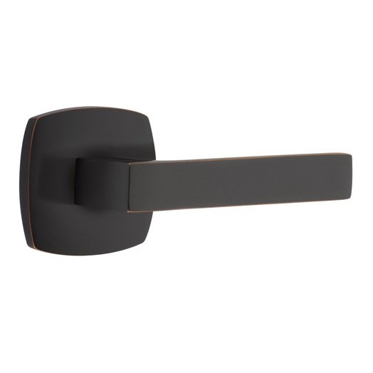Emtek Passage Dumont Right Handed Lever with Urban Modern Rose and Concealed Screws in Oil Rubbed Bronze