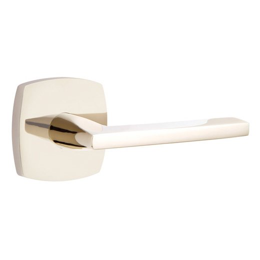 Emtek Passage Helios Right Handed Lever with Urban Modern Rose in Polished Nickel