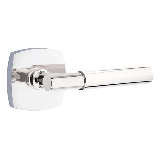 Emtek Passage Myles Right Handed Lever with Urban Modern Rose and Concealed Screws in Polished Chrome