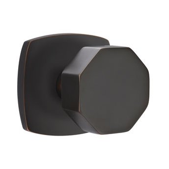 Emtek Passage Octagon Knob And Urban Modern Rose With Concealed Screws in Oil Rubbed Bronze