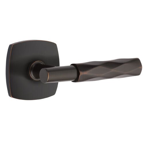 Emtek Passage Tribeca Right Handed Lever with T-Bar Stem and Urban Modern Rose in Oil Rubbed Bronze