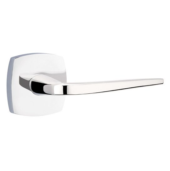 Emtek Privacy Athena Right Handed Lever with Urban Modern Rose in Polished Chrome