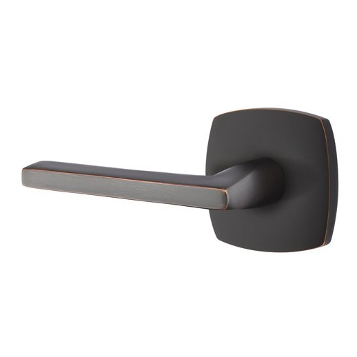 Emtek Privacy Helios Left Handed Lever with Urban Modern Rose in Oil Rubbed Bronze