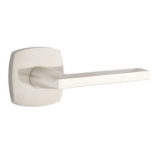 Emtek Privacy Helios Right Handed Lever with Urban Modern Rose in Satin Nickel