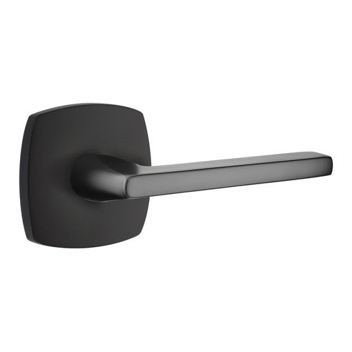 Emtek Privacy Helios Right Handed Lever with Urban Modern Rose in Flat Black