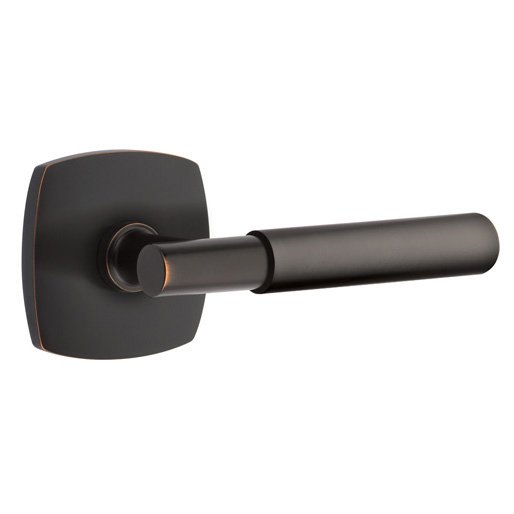 Emtek Privacy Myles Right Handed Lever with Urban Modern Rose and Concealed Screws in Oil Rubbed Bronze