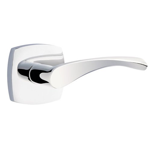 Emtek Privacy Triton Right Handed Lever with Urban Modern Rose in Polished Chrome