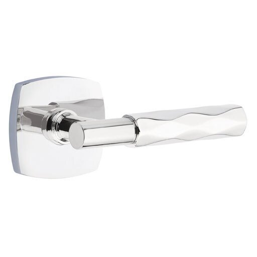 Emtek Privacy Tribeca Right Handed Lever with T-Bar Stem and Urban Modern Rose in Polished Chrome